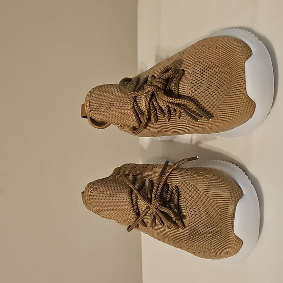 Tan Knit Sneakers with White Soles - Picture 2 of 4